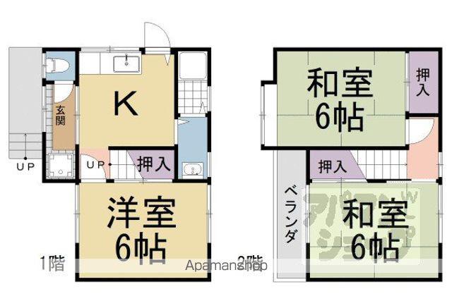 京都市東西線 椥辻駅 徒歩9分 2階建 築47年(3DK)の間取り写真