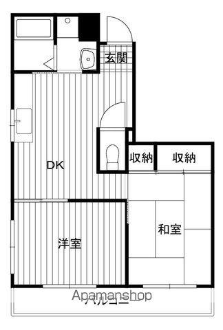 メゾンコムラ(2DK/2階)の間取り写真