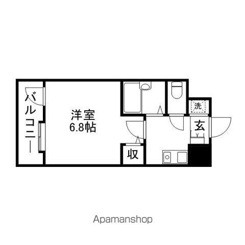 ルピエ・グランポン(1K/4階)の間取り写真