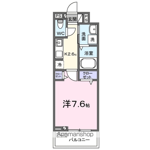 クルタ ラプシ(1K/3階)の間取り写真