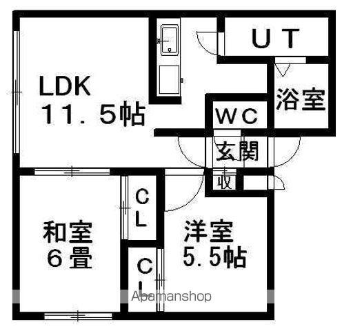 メゾンドゥレーヴ(2LDK/4階)の間取り写真
