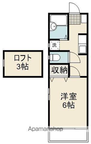 クレストール(1K/2階)の間取り写真