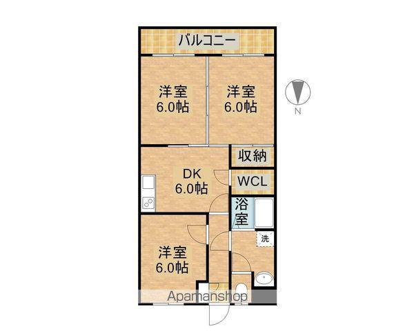サンライズ新名爪(3DK/2階)の間取り写真