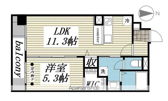 エクセラン鹿嶋(1LDK/3階)の間取り写真