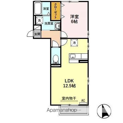 アージュI A(1LDK/2階)の間取り写真