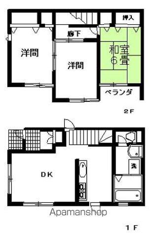 予讃線 丸亀駅 徒歩40分 2階建 築33年(3LDK)の間取り写真
