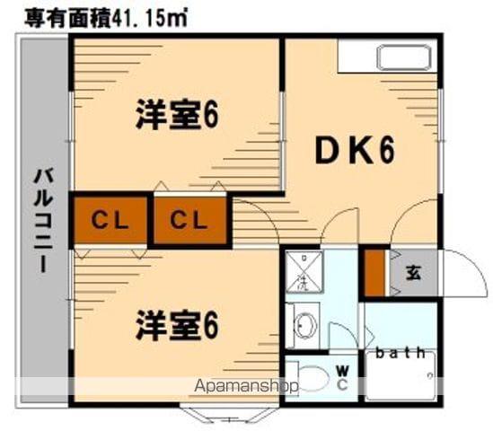 ウエスチングハウスⅡ(2DK/1階)の間取り写真