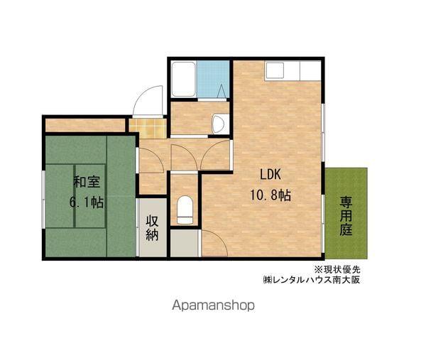 ア・コテ・ドゥ・シャトーくすのき(1LDK/1階)の間取り写真