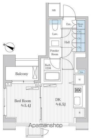 プラチナビュー白金台(1DK/3階)の間取り写真