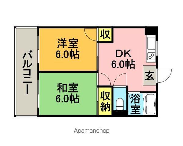 レジデンス西町(2DK/3階)の間取り写真