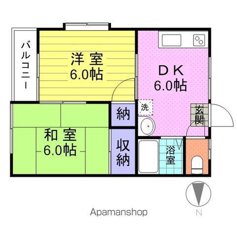 謡ハイツ(2DK/2階)の間取り写真