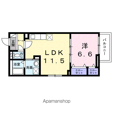 エルグ3(1LDK/3階)の間取り写真