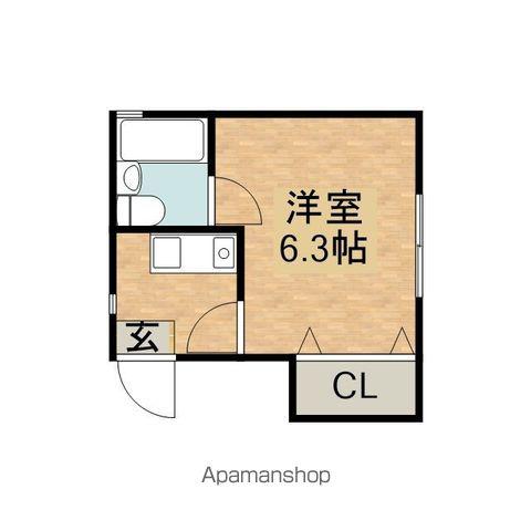 土山ヴィラ(ワンルーム/2階)の間取り写真