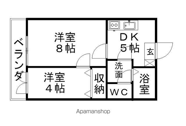 住感シリーズP(2K/2階)の間取り写真