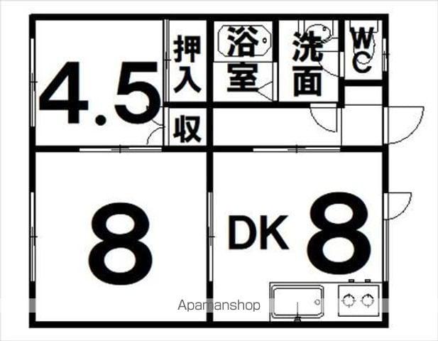 コーポ原(2DK/1階)の間取り写真