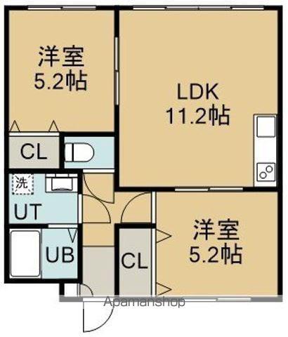 ヴェリテ(2LDK/2階)の間取り写真