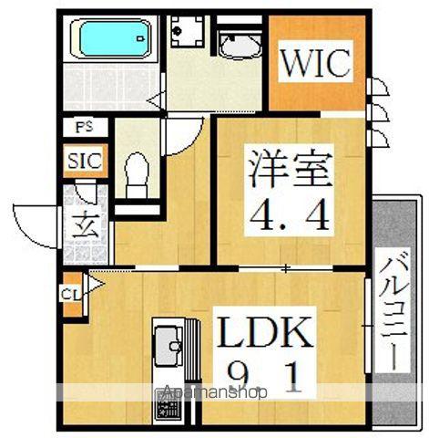 シンフォリアユザトA棟(1LDK/2階)の間取り写真