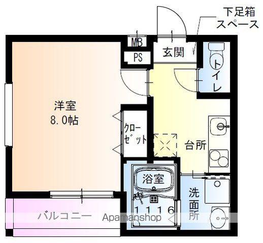 フジパレス杉本町駅西Ⅵ番館(1K/2階)の間取り写真