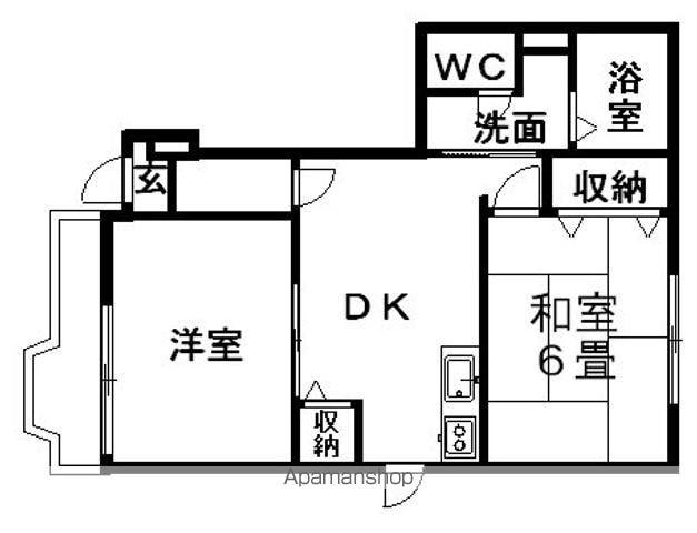 プチハウス堂宮敷(2DK/1階)の間取り写真