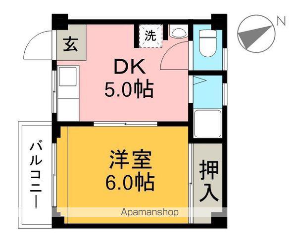 リバープール新田(1DK/3階)の間取り写真