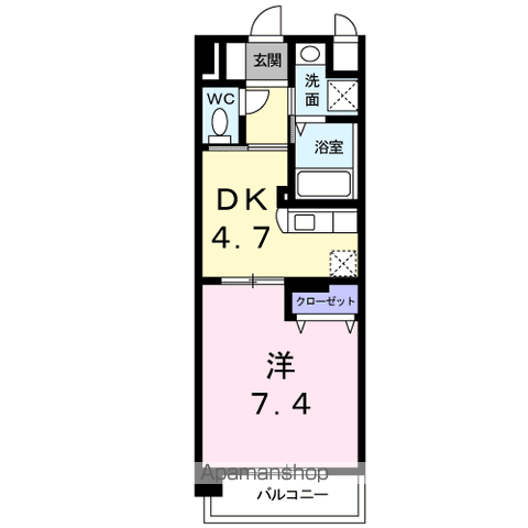ドエルⅥ(1DK/3階)の間取り写真