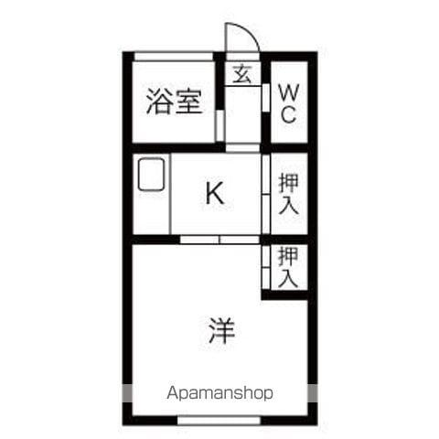 コーポフジ(1K/2階)の間取り写真