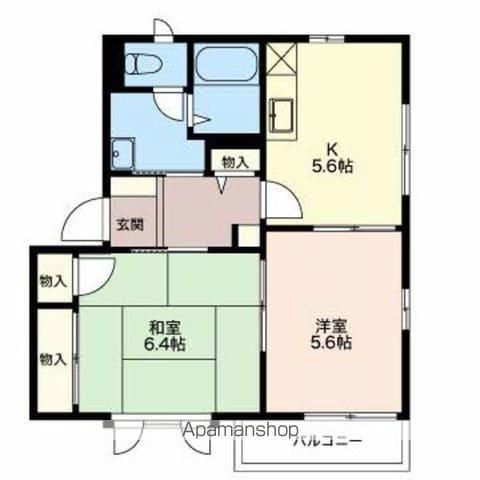 ディアス のみぞB(2K/2階)の間取り写真