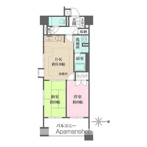 パークハウス新中野ディーセント(2DK/12階)の間取り写真