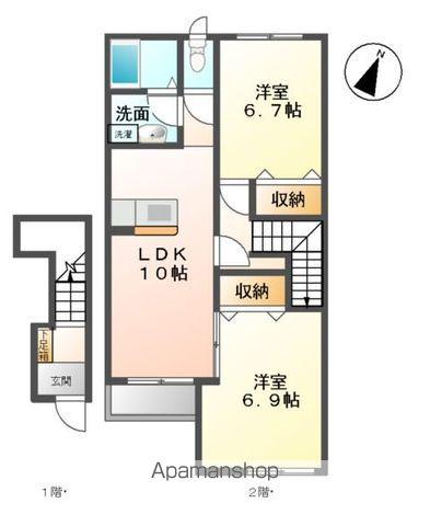 コンフォーティア(2LDK/2階)の間取り写真