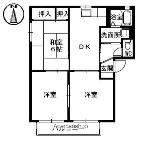シャーメゾンヴァイデA棟(3DK/2階)の間取り写真