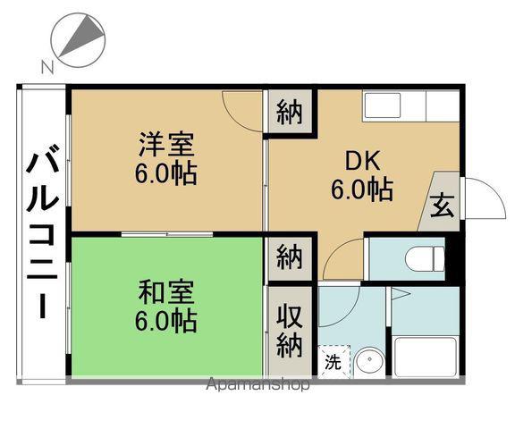 リバーサイドマンヒロ(2DK/2階)の間取り写真