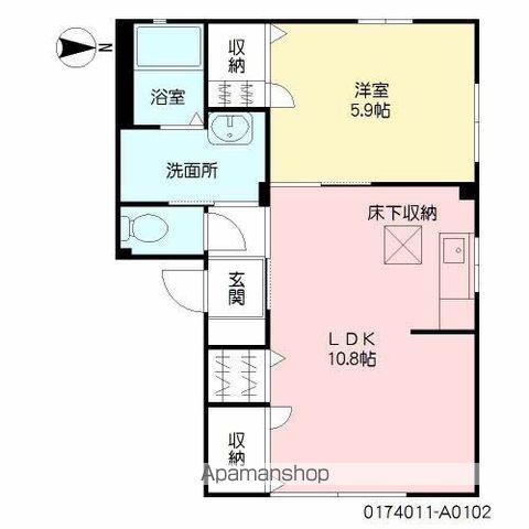 アコールⅠ(1LDK/1階)の間取り写真