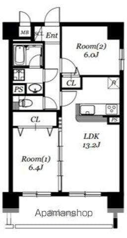 スカール桜城(2LDK/6階)の間取り写真
