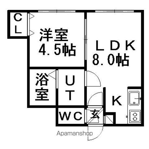 ボンジュール美園(1LDK/2階)の間取り写真