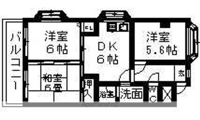 第2メゾン和幸(3DK/2階)の間取り写真
