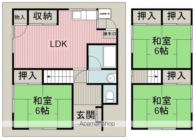 大阪モノレール本線 少路駅(大阪モノレール) 徒歩17分 2階建 築51年(3LDK)の間取り写真