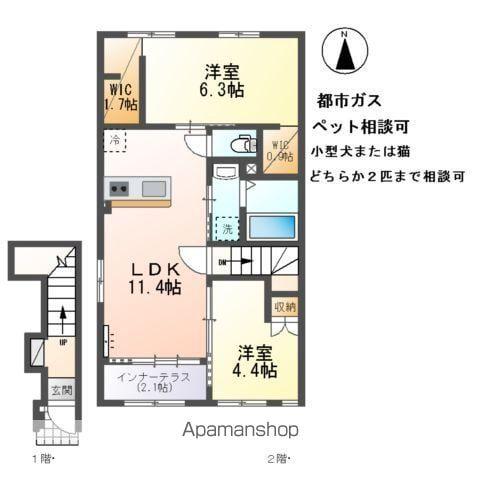 伝法寺2丁目アパート(2LDK/2階)の間取り写真