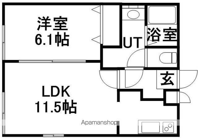 グランメール平和通Ⅴ(1LDK/4階)の間取り写真