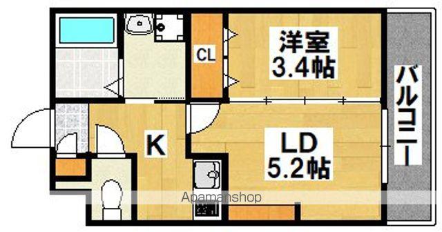 ジーイーシス(2K/1階)の間取り写真