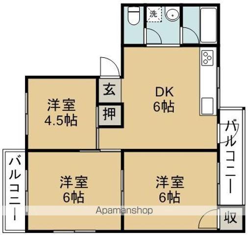 OKマンション(3DK/4階)の間取り写真