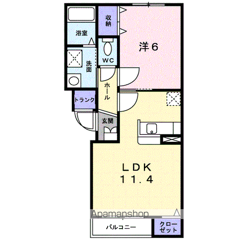 ブライトメゾンヤマヤ(1LDK/1階)の間取り写真