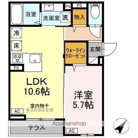 ASSET-COURT曙町(1LDK/1階)の間取り写真