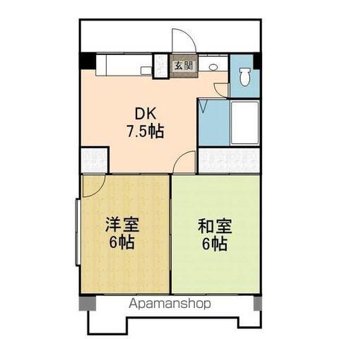 BRICK GARDEN(2DK/2階)の間取り写真