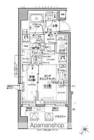 デュオステージ横濱桜木町(1LDK/11階)の間取り写真