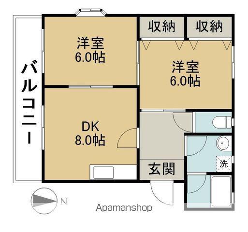 コーポアリス(2DK/2階)の間取り写真