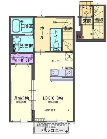 RYUSEIⅢ B(1LDK/2階)の間取り写真