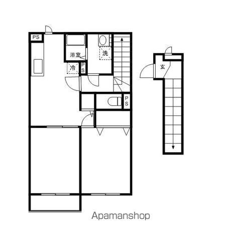 ボーアザリー(2DK/2階)の間取り写真