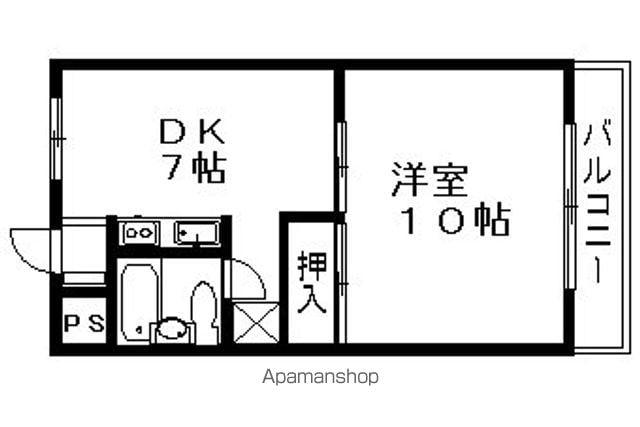 FUNADAハイツ(1DK/2階)の間取り写真