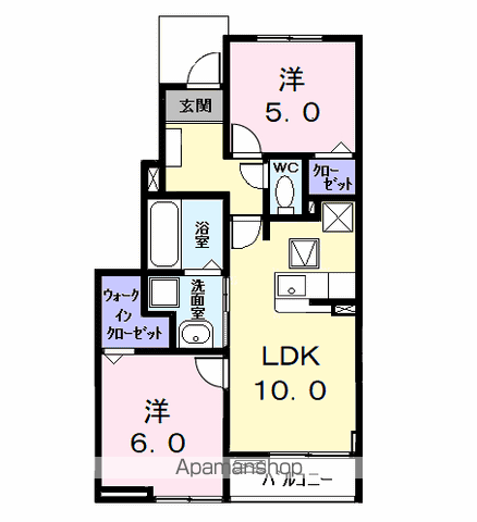 カーサみやびⅧ(2LDK/1階)の間取り写真
