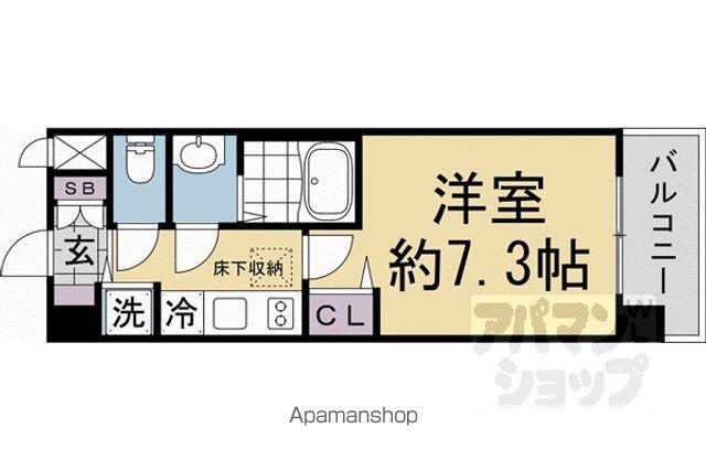 アスヴェル京都壬生イーストウエスト(1K/3階)の間取り写真